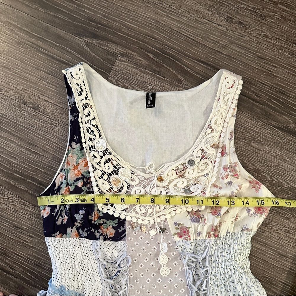 Sacred Threads Patchwork Seashell Boho Dress - image 5